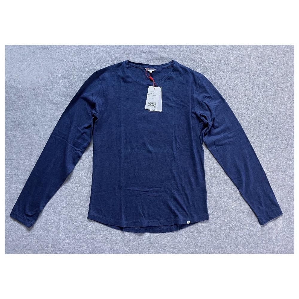 Orlebar Brown Men's Perry Indigo Long-Sleeve T-Shirt, size Medium